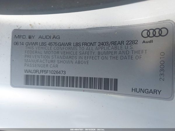 2015 AUDI A3 2.0T PREMIUM — I9