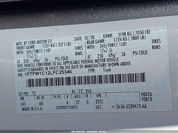 2020 FORD F-150 XL