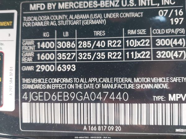 2016 MERCEDES-BENZ GLE 450 AMG COUPE 4MATIC — I9