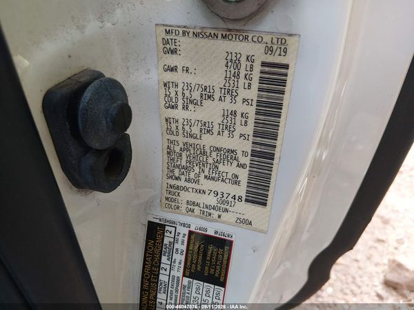 2019 NISSAN FRONTIER S — I153