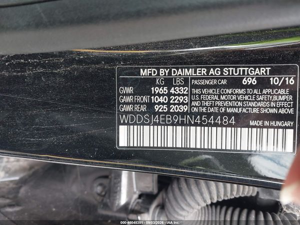 2017 MERCEDES-BENZ CLA 250 CLA250