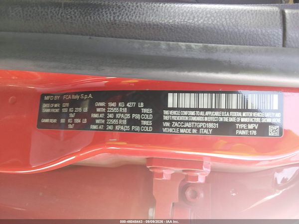 2016 JEEP RENEGADE LATITUDE — I9