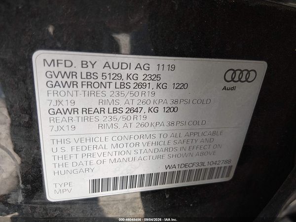 2020 AUDI Q3 — I9