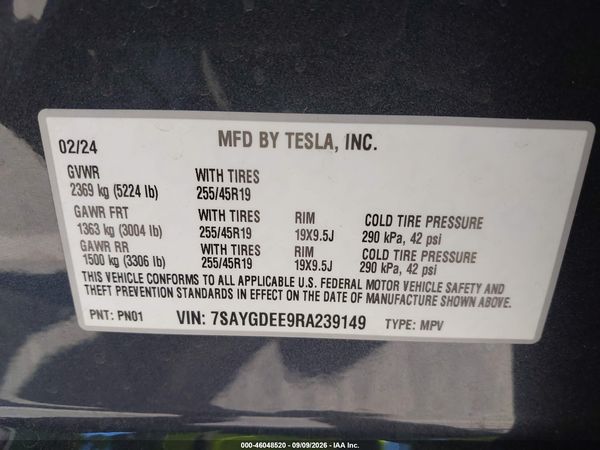 2024 TESLA MODEL Y — I9