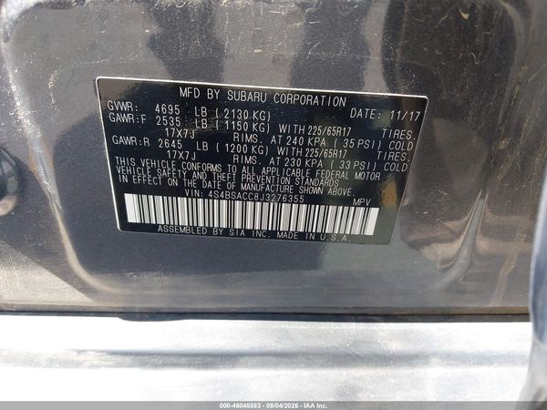 2018 SUBARU OUTBACK 2.5I PREMIUM — I9