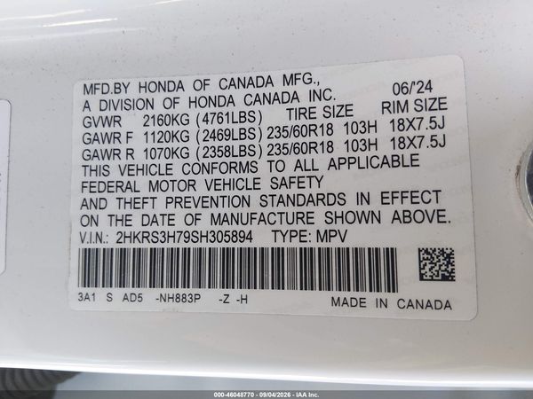 2025 HONDA CR-V EX-L 2WD — I9