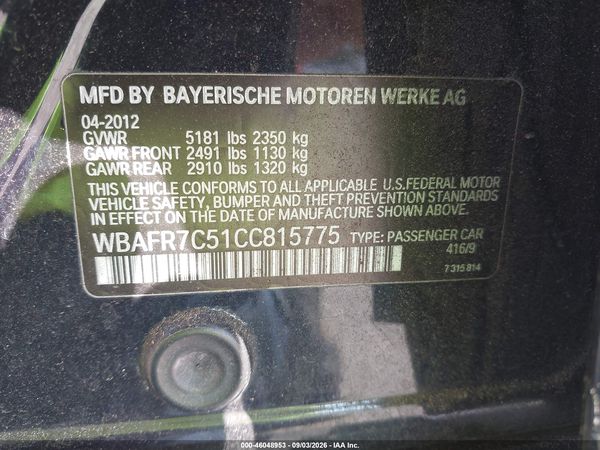 2012 BMW 535I — I9