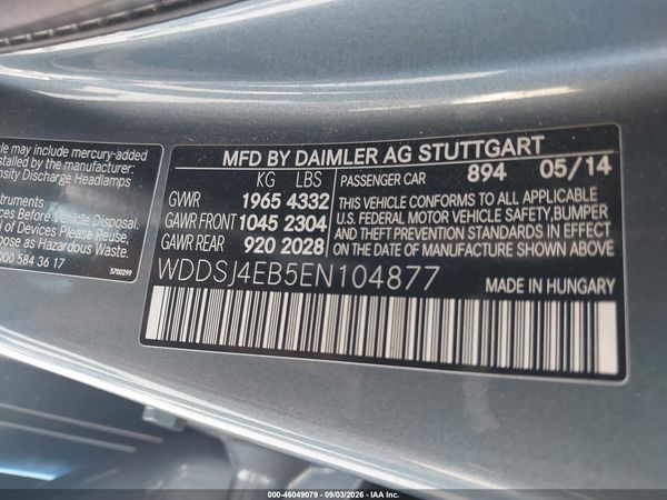 2014 MERCEDES-BENZ CLA 250 CLA250