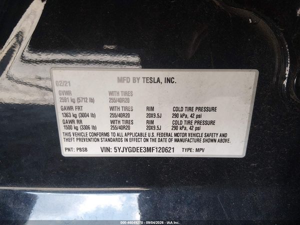 2021 TESLA MODEL Y