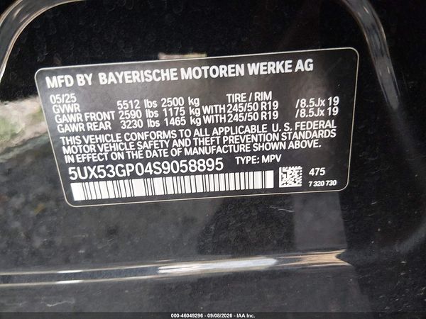2025 BMW X3 30 XDRIVE — I9