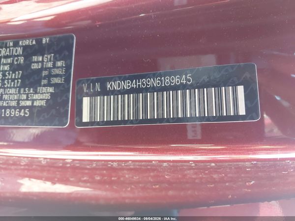 2022 KIA CARNIVAL MPV LX SEAT PACKAGE — I9