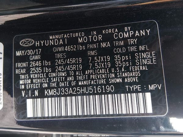 2017 HYUNDAI TUCSON LIMITED — I9