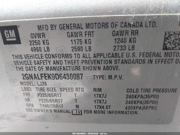 2013 CHEVROLET EQUINOX LTZ — I9