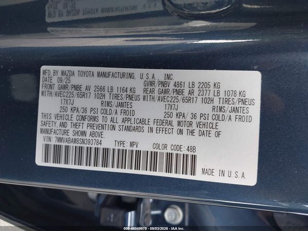 2025 MAZDA CX-50 2.5 S SELECT PACKAGE — I9
