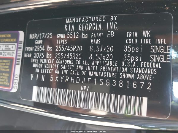 2025 KIA SORENTO EX — I9