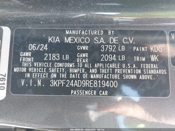 2024 KIA FORTE LXS — I9