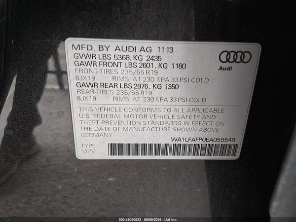 2014 AUDI Q5 2.0T PREMIUM — I9