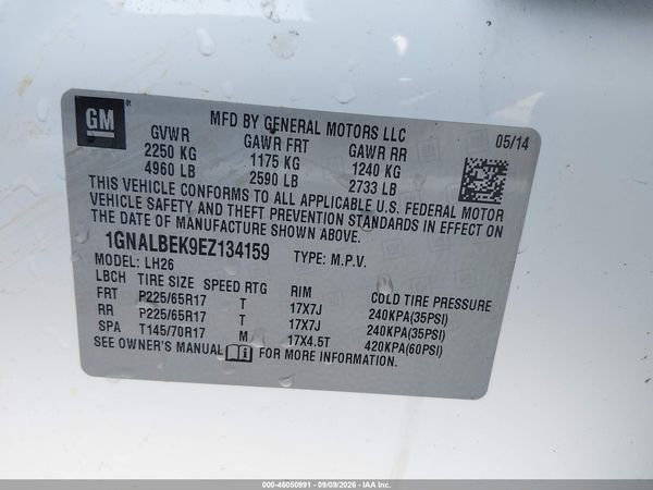 2014 CHEVROLET EQUINOX 1LT — I9