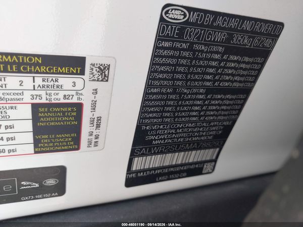 2021 LAND ROVER RANGE ROVER SPORT HSE SILVER EDITION MHEV — I9