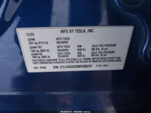 2021 TESLA MODEL Y — I9
