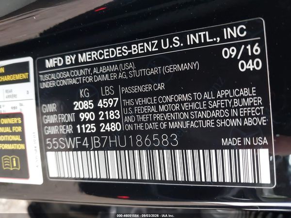 2017 MERCEDES-BENZ C 300 SPORT — I9