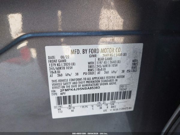 2022 FORD EDGE SEL — I9