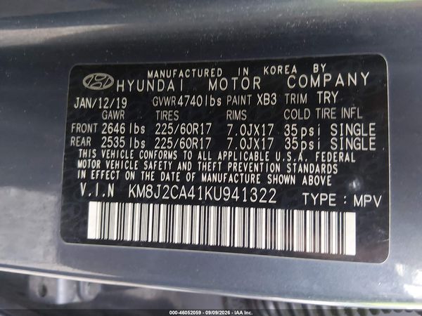 2019 HYUNDAI TUCSON SE — I9