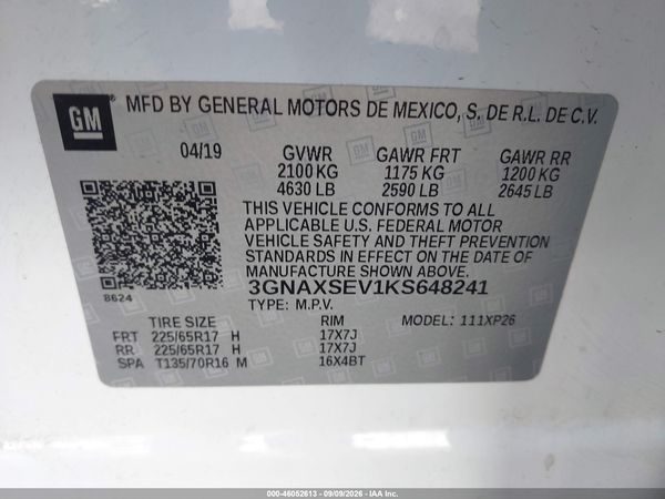 2019 CHEVROLET EQUINOX LS — I9