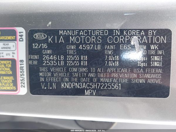 2017 KIA SPORTAGE EX