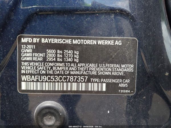 2012 BMW 550I XDRIVE