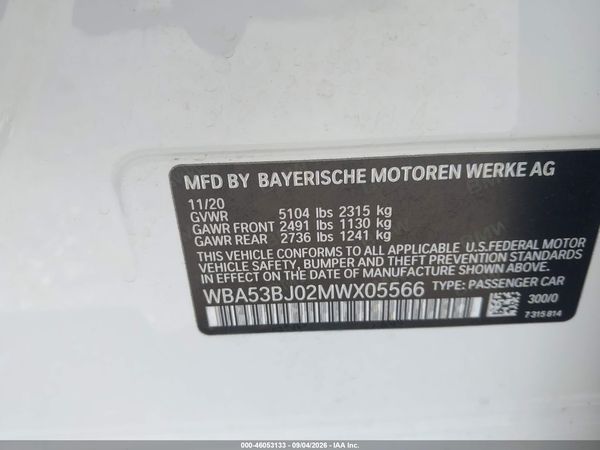 2021 BMW 540I — I9