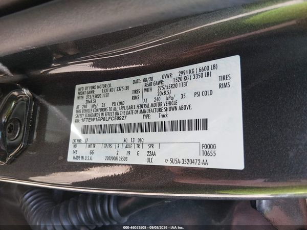 2020 FORD F-150 XL — I9
