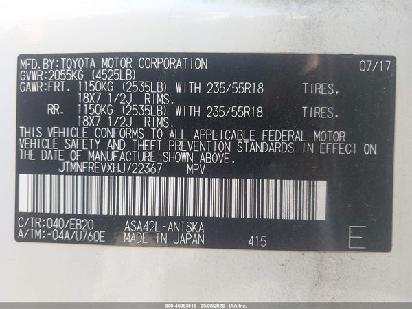 2017 TOYOTA RAV4 SE — I9
