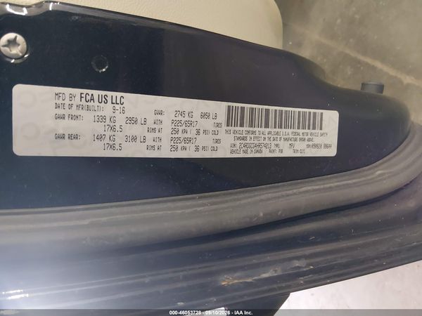 2017 DODGE GRAND CARAVAN SXT
