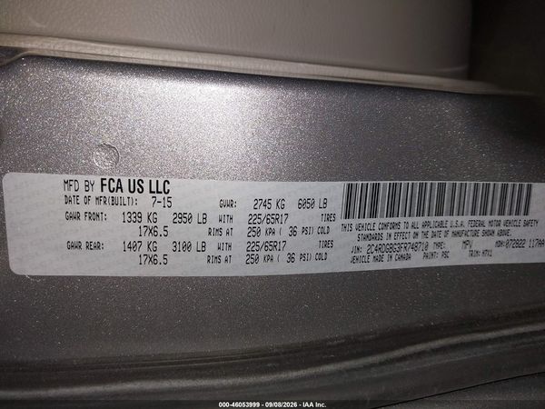 2015 DODGE GRAND CARAVAN SE