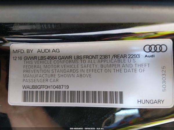 2017 AUDI A3 2.0T PREMIUM — I9