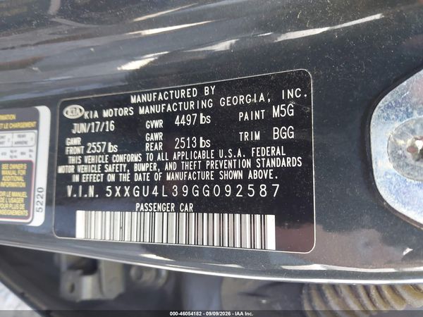 2016 KIA OPTIMA EX — I9