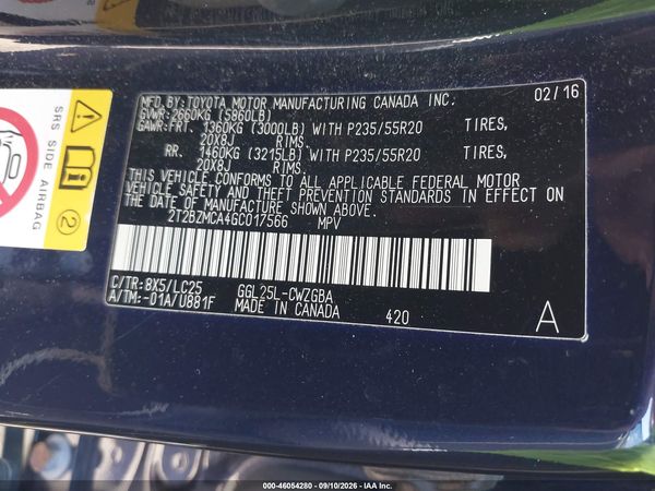 2016 LEXUS RX 350 F SPORT — I9