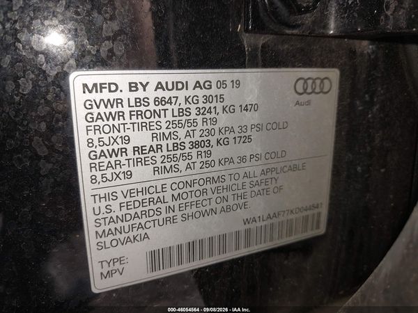 2019 AUDI Q7 55 PREMIUM/55 SE PREMIUM