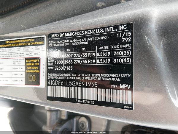 2016 MERCEDES-BENZ GL 450 4MATIC — I9