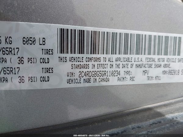 2016 DODGE GRAND CARAVAN SE PLUS — I9