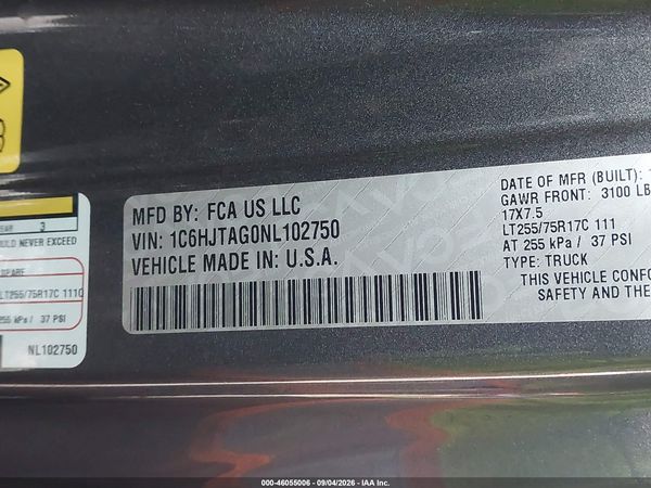 2022 JEEP GLADIATOR WILLYS 4X4 — I9