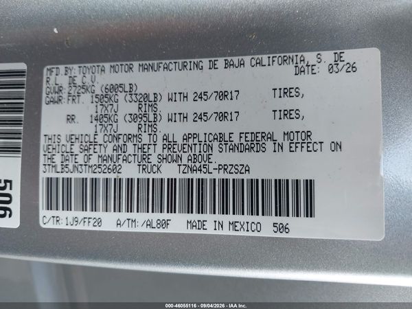 2026 TOYOTA TACOMA SR5 — I9