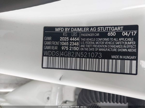 2018 MERCEDES-BENZ CLA 250 4MATIC — I9