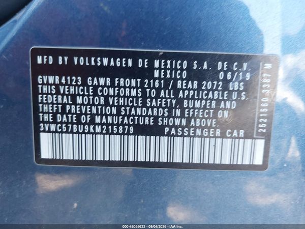 2019 VOLKSWAGEN JETTA — I9
