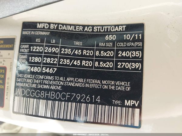 2012 MERCEDES-BENZ GLK 350 4MATIC