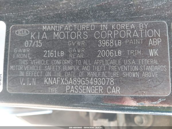 2016 KIA FORTE EX — I9