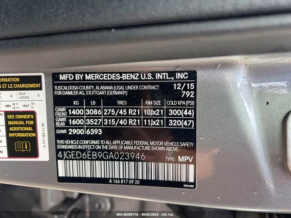 2016 MERCEDES-BENZ GLE 450 AMG COUPE 4MATIC