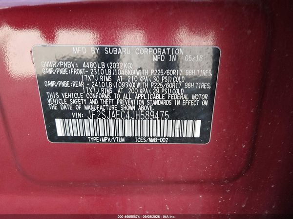 2018 SUBARU FORESTER 2.5I PREMIUM — I9