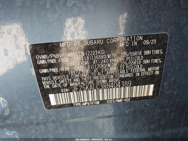 2024 SUBARU FORESTER LIMITED — I9